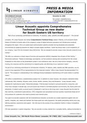 Linear Acoustic press release